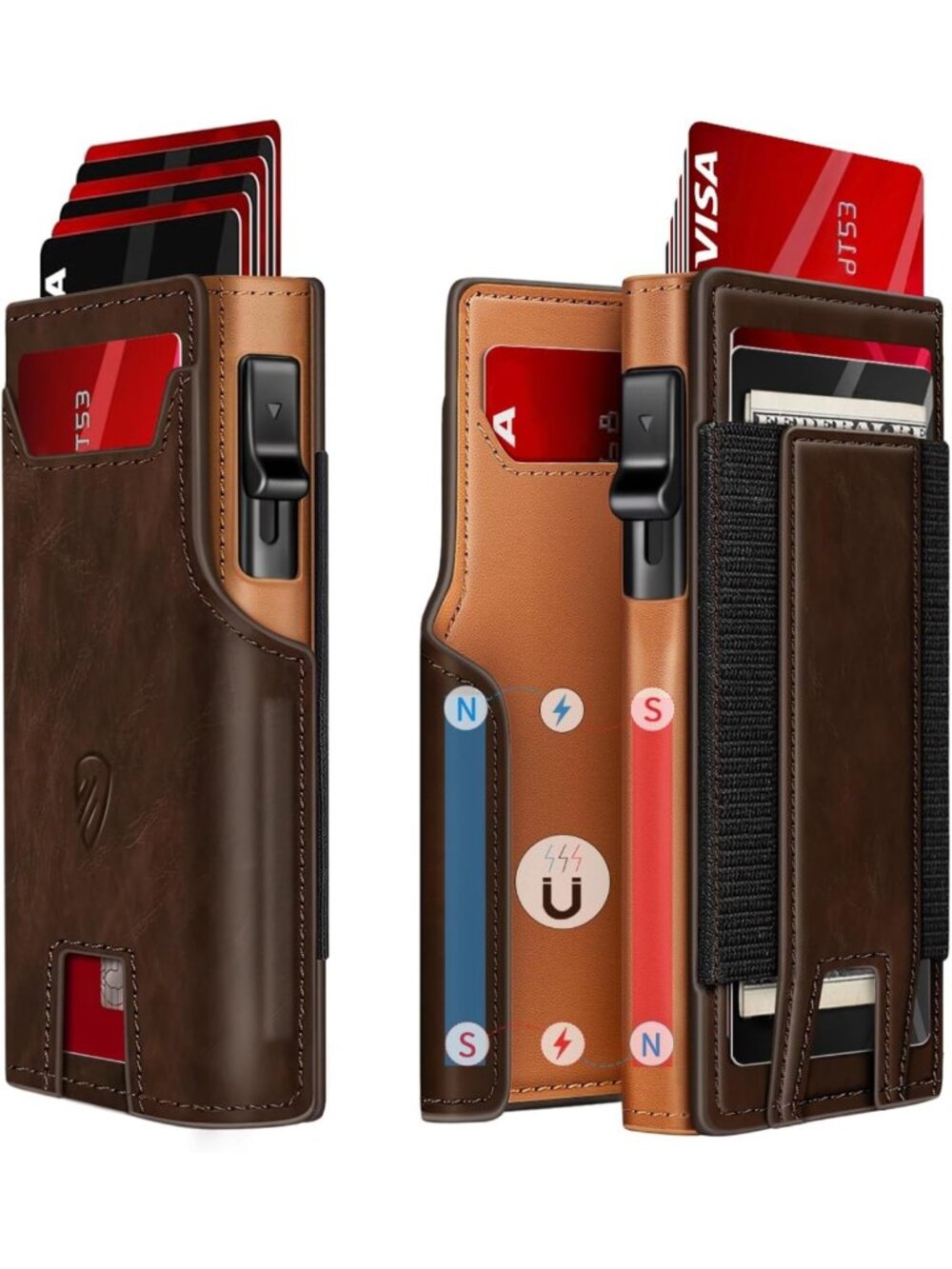 Slim RFID Blocking Wallet for Men | Pop-Up Card Holder | 9-13 Cards Capacity